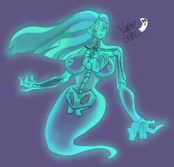 exposed_breasts ghost ghost_girl mermaid nipples translucent