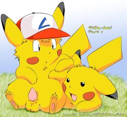 ambiguous_gender ashchu balls cap furry gay lando looking_at_viewer male mouse nintendo no_humans pawpads penis pikachu pokemon rodent satoshi_(pokemon)