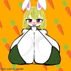 bikini bizzarekatze blush carrot_(one_piece) female female_only furry huge_breasts low_quality one_piece rabbit rabbit_ears yellow_hair