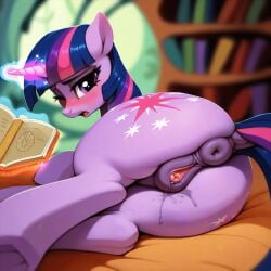 ai_generated animal_genitalia animal_pussy anus ass cutie_mark dock equid equine equine_genitalia equine_pussy female friendship_is_magic fur hasbro my_little_pony open_mouth purple_body purple_eyes purple_fur purple_hair pussy solo tail tongue tongue_out twilight_sparkle_(mlp) unicorn