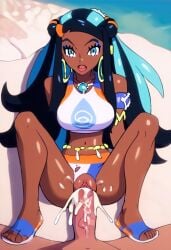 ai_generated cum_in_pussy cum_in_pussy cum_inside dark-skinned_female dubious_consent excessive_cum huge_cock interracial interracial_sex missionary missionary_position nessa_(pokemon) pale-skinned_male pokemon sex_through_clothes vaginal_penetration vaginal_penetration will_of_ai