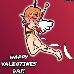 1girls 1ofmanyregrets april_lychee ass ass_blush blush cute embarrassed embarrassed_nude_female enf english english_text female happy_valentine long_hair long_hair_female naked nude orange_hair orange_hair_female painted_nails valentine's_day