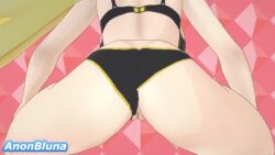 3d animated anonbluna anonbluna_blackguy ass cynthia_(pokemon) long_hair pokemon ppppu shaking_butt shorter_than_10_seconds swimsuit tagme underwear video