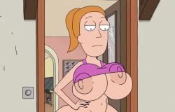 huge_breasts rick_and_morty slutty_outfit summer_smith useless_clothing