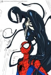 ai_assisted breast breasts curvy duo ex-ragnarokknight female genderswap_(mtf) large_breasts marvel marvel_comics rule_63 scaroused sharp_teeth she-venom spider-man symbiote taller_female taller_girl venom_(marvel)