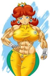 abs biceps big_breasts big_muscles breasts female huge_breasts large_breasts large_muscles muscles muscular_arms muscular_female muscular_legs muscular_thighs pecs princess_daisy siegfried129 super_mario_bros.