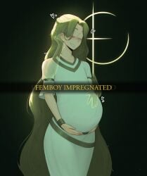 1boy arawaffle belly blonde_hair boy_wife closed_eyes elden_ring femboy femboy_pregnancy fromsoftware heart hearts male_pregnancy miquella miquella's_cross miquella_the_kind mpreg pregnant pregnant_belly pregnant_male rubbing_belly shadow_of_the_erdtree wholesome