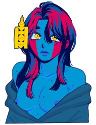 blue_skin breasts countryhumans countryhumans_girl mongolia_(countryhumans)