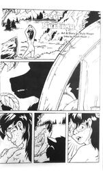 bear bear_baiting comic human monochrome page_1 page_number style_wager