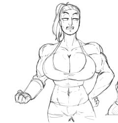 abs female female_only first-second fully_clothed large_breasts muscles muscular_female rick_and_morty summer_smith