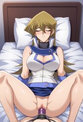 ai_generated alexis_rhodes missionary_position strap-on yu-gi-oh! yu-gi-oh!_arc-v yu-gi-oh!_gx yuri