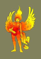 balls big_balls big_penis bortz_(artist) breasts firebird futanari intersex penis phoenix sophie_nix_(character) wings