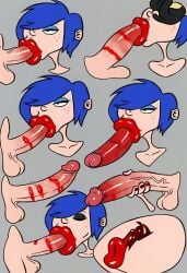 ai_generated big_lips bimbo_lip bimbo_lips blowjob blue_eyeshadow blue_hair ed_edd_n_eddy fellatio freckles kanker_sisters lipstick lipstick_mark lipstick_on_penis lipstick_ring marie_kanker penis_in_mouth red_lips red_lipstick red_lipstick_mark red_lipstick_mark_on_penis short_hair sucking sucking_penis