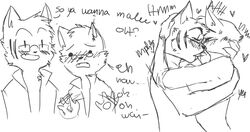 <3 2boys anthro anthro_only blush cat clothed dialogue duo english_text felid feline freckle_mcmurray french_kiss furry glasses hi_res kissing lackadaisy male male/male male_only moaning mordecai_heller multiple_males no_humans tagme tongue webcomic yaoi