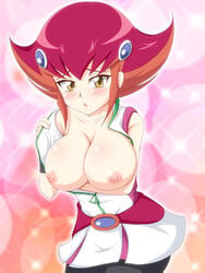 1girls anna_kozuki areola artist_request blush breasts busty cleavage highres hourglass_figure large_breasts nipples takappe voluptuous yu-gi-oh! yuu-gi-ou