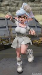 1girls 3d 3d_(artwork) alternate_costume antidotetrl big_breasts clothed dancing grand_festival_(splatfest) inkling inkling_girl looking_at_viewer marie_(grand_festival) marie_(splatoon) marie_(wo262) nintendo now_or_never_crown official_alternate_costume self_upload splatfest splatoon splatoon_(series) team_past_(splatfest) white_hair