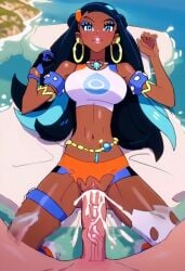 ai_generated cum_in_pussy cum_in_pussy cum_inside dark-skinned_female dubious_consent excessive_cum huge_cock interracial interracial_sex missionary missionary_position nessa_(pokemon) pale-skinned_male pokemon sex_through_clothes vaginal_penetration vaginal_penetration will_of_ai