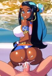 ai_generated cum_in_pussy cum_in_pussy cum_inside dark-skinned_female doggy_style doggy_style dubious_consent excessive_cum huge_cock interracial interracial_sex nessa_(pokemon) pale-skinned_male pokemon sex_through_clothes vaginal_penetration vaginal_penetration will_of_ai