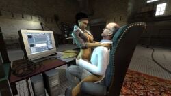 alyx_vance half-life half-life_2 half_life isaac_kleiner riding