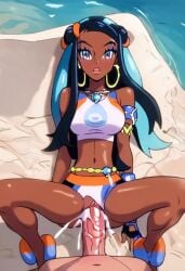 ai_generated cum_in_pussy cum_in_pussy cum_inside dark-skinned_female dubious_consent excessive_cum huge_cock interracial interracial_sex missionary missionary_position nessa_(pokemon) pale-skinned_male pokemon sex_through_clothes vaginal_penetration vaginal_penetration will_of_ai