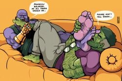 _mature_male_feet daddy_feet feet_fetish foot_worship foot_worship_69 green_skin hulk hulk_feet lhanos male_feet marvel nsfw_marvel older_male_feet purple_skin