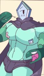 bedroom_eyes bulge green_skin male male_focus male_only nipples pecs rhombulus_(star_vs_the_forces_of_evil) skydotidot solo solo_focus solo_male star_vs_the_forces_of_evil underwear