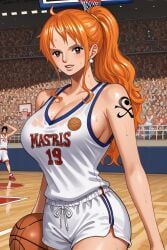 ai_generated ai_withyou female female_focus male nami nami_(one_piece) one_piece post-timeskip