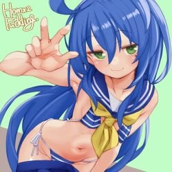 1girls artist_request bikini blue_hair konata_izumi