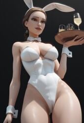 ai_generated bare_shoulders bowtie bunny bunny_ear bunny_ears bunny_girl bunny_suit bunny_tail bunnygirl bunnysuit cameltoe champagne champagne_glass clone_wars collar cuffs duchess_eugene highleg holding naked naked_female nude nude_female simple_background star_wars tagme tray