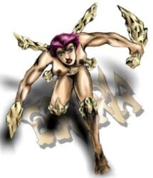 blur_censor blurry blurry_foreground breasts depth_of_field female large_breasts motion_blur nude photo solo thighhighs throwing upside-down