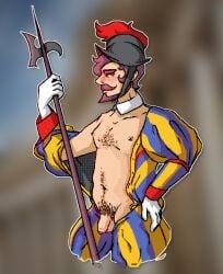 male swiss swiss_guard vatican vatican_guard vatican_swiss_guard