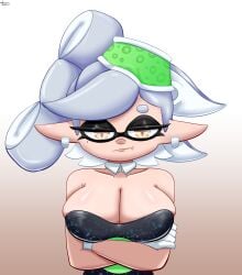 absurd_res annoyed_expression big_breasts crossed_arms looking_at_viewer marie_(splatoon) simple_background splatoon splatoon_(series) tagme tvar111 yellow_eyes