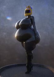 3d ass_expansion belly_expansion breast_expansion butt_expansion celty_sturluson durarara!! hand_on_hip inflation latex motorcycle_helmet qzk_forte tagme turntable_(animation) video weight_gain