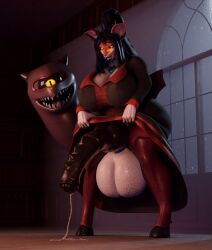 3d anthro balls big_balls big_breasts big_penis breasts demon digital_media_(artwork) female genitals glowing glowing_eyes herm hi_res huge_balls huge_breasts huge_cock intersex kyera_angelus licking licking_lips licking_own_lips mammal monster mouse murid murine penis piercing rodent scar solo tiger_jhobs tongue vein veiny_balls wings