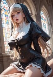 1girls ai_generated blonde_hair female nun sex tilcox33