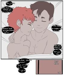 aelita_schaeffer after_sex arm_around_partner arm_around_shoulders bed bed_sheet boobs_out breasts breasts_out brown_hair brown_hair_male closed_eyes code_lyoko comic comic_page cuddling exposed_breasts exposed_shoulders exposed_torso female going_to_sleep happy holding_shoulder inuyuru male male/female no_sex not_ai_generated nude nude_female nude_male nudity pink_hair pink_hair_female shoulders smile straight tits_out torso ulrich_stern