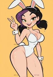 ai_generated ass_bigger_than_head big_ass big_breasts big_butt big_thighs breasts_bigger_than_head heroes_envel hourglass_figure kira_(heroes_envel) peace_sign rabbit_costume tagme