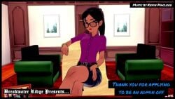 asian asian_female black_hair blowjob braces breakwater_ridge brown_eyes dialogue doggy_style female_focus glasses interview longer_than_one_minute missionary_position music original_character ponytail skirt sound_effects tagme tanned_skin video