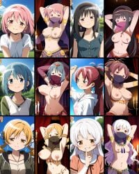 6+girls 6girls absurd_res absurdres ai_generated akemi_homura arabian arabian_clothes arrogant blonde_hair blue_eyes blue_hair breasts brown_eyes collage drill_hair erect_nipples flower flower_in_hair gray_hair highres human light-skinned_female light_skin looking_at_viewer madoka_kaname magia_record:_mahou_shoujo_madoka_magica_gaiden magical_girl mahou_shoujo_madoka_magica mami_tomoe miki_sayaka momoe_nagisa nina_amaneko nipples orange_eyes pierced_nipples piercing piercings pink_eyes pink_hair ponytail portrait portraits presenting presenting_breasts puella_magi_madoka_magica purple_eyes red_eyes red_hair sakura_kyouko smile smiling_at_viewer solo solo_female solo_focus tomoe_mami twintails white_hair white_skin yellow_eyes