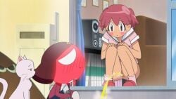 aroused blush feline female feral giroro hinata_natsumi keroro_gunsou natsumi_hinata screenshot_edit shy sitting urinating_female urination urine urine_stream vagina